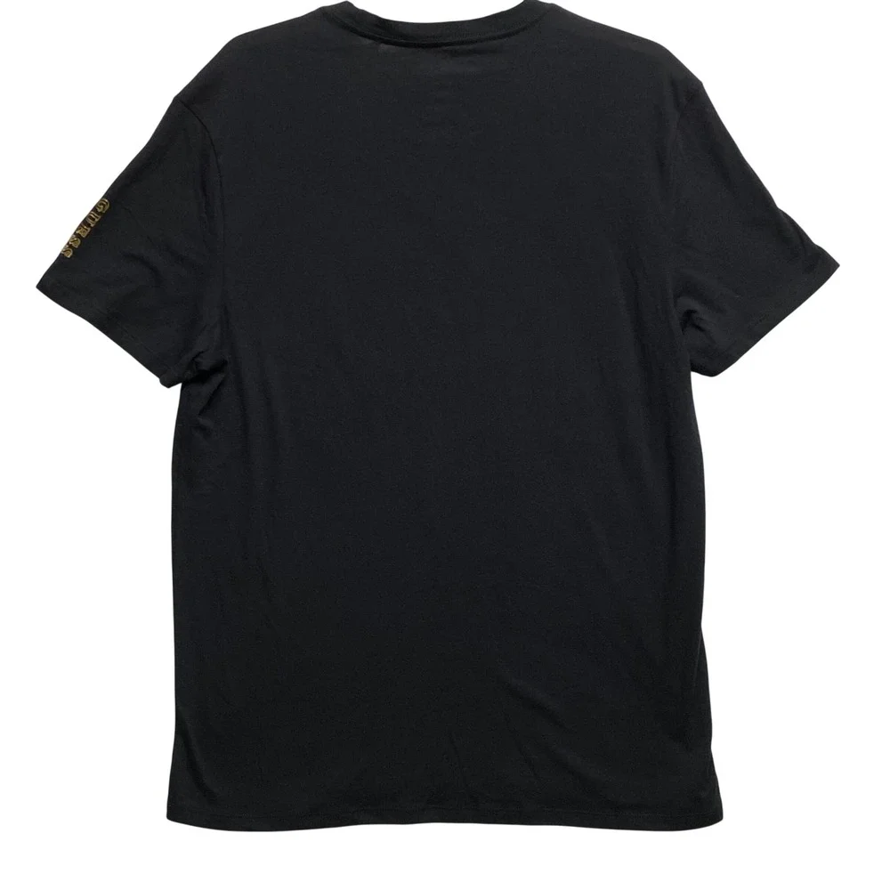 Guess‎ Mens Black Gold Foil Triangle Logo Graphic T-Shirt L NWT - Picture 5 of 6
